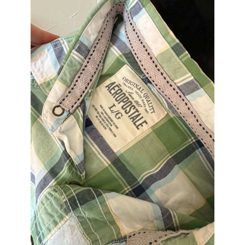 Aeropostale Men's LG Pearl Snap Plaid Western Style Shirt - Picture 3 of 7